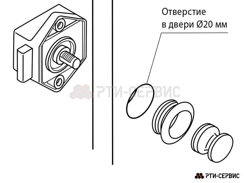 Замок-кнопка push/lock для кемпера, коричневый - фото 1