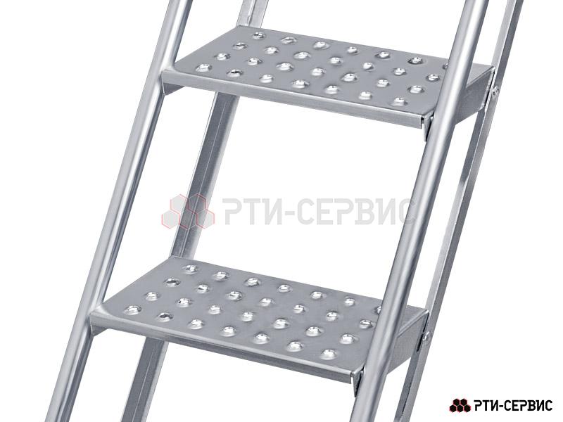 Лестница для фургона складная 5 сверхшироких ступеней H-1300 Zn - фото 4